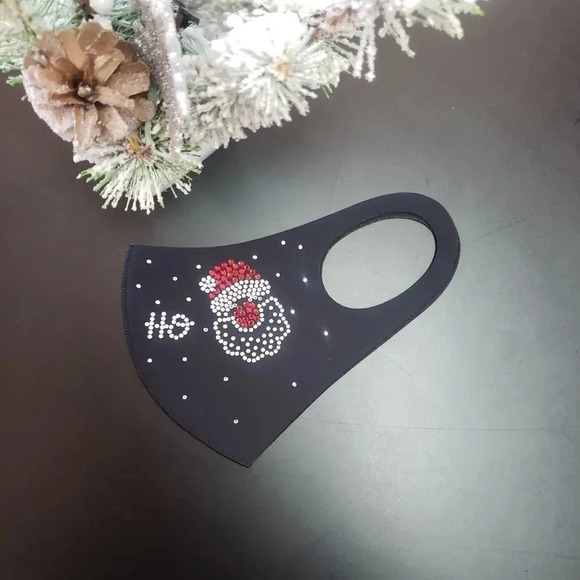 Rhinestone Santa Face Mask - Picture 1 of 2